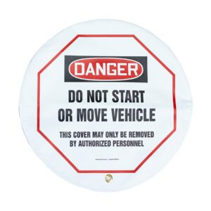 "Do Not Start or Move Vehicle" Wheel Cover, 24”