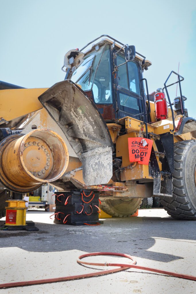 An example of using Lockout tagout with heavy equipment.